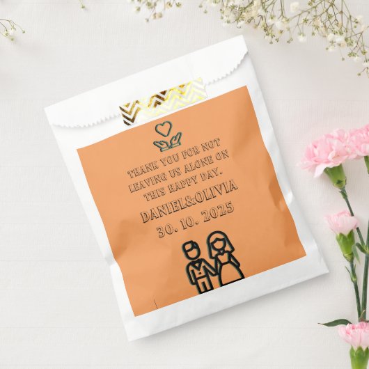 Deep Oranje Wedding Bedankzakje (Gezegeld)