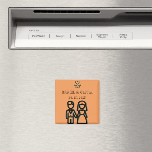 Deep Oranje Wedding Magneet (Insitu (Vaatwasser))