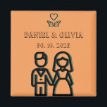 Deep Oranje Wedding Magneet<br><div class="desc">Oranje huwelijksmagneet</div>