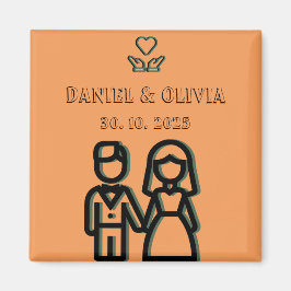 Deep Oranje Wedding Magneet