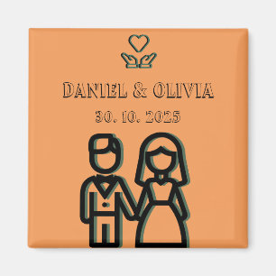 Deep Oranje Wedding Magneet
