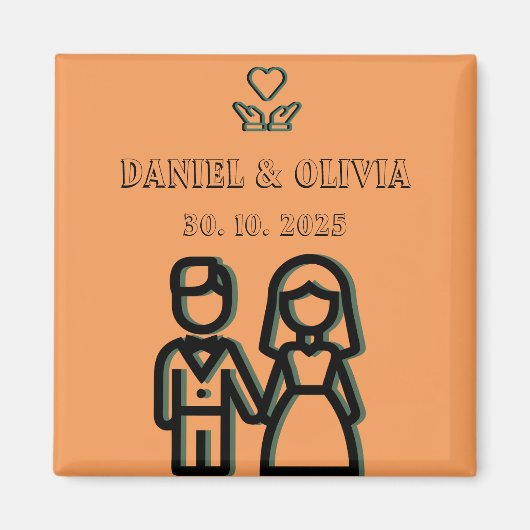 Deep Oranje Wedding Magneet (Voorkant)