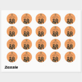 Deep Oranje Wedding Ronde Sticker (Vel)
