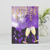 Deep Paars Bachelorette Party Kaart (Staand voorkant)