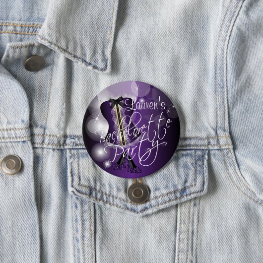 Deep Paars Bachelorette Party Ronde Button 7,6 Cm (In situ)