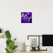 Deep Paars Bearded Iris Flower Petal Poster (Thuiskantoor)
