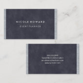 Deep Paars Blue Texture Metal Trim Visitekaartje (Voorkant / Achterkant)