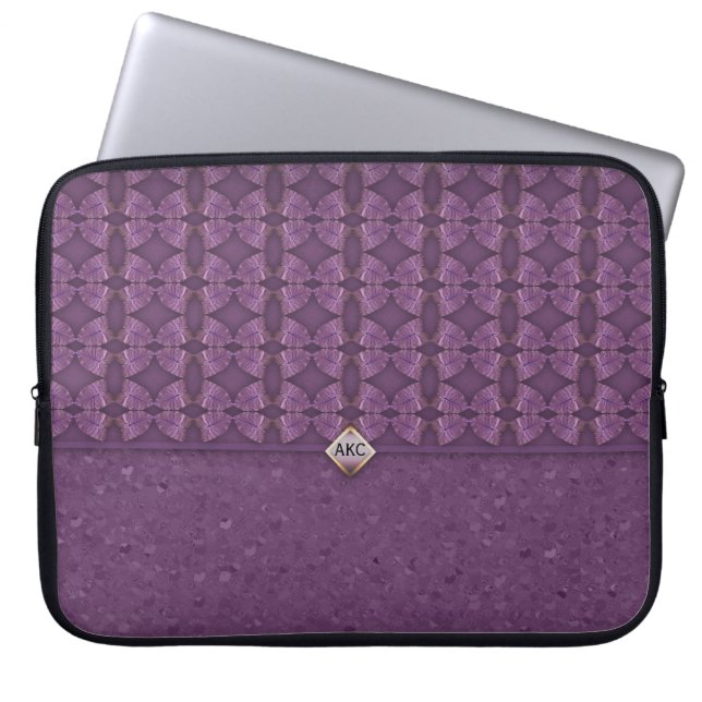 Deep Paars Clutch Bag Laptop Sleeve (Voorkant)