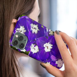 Deep Paars Delphinium Floral iPhone 16 Hoesje