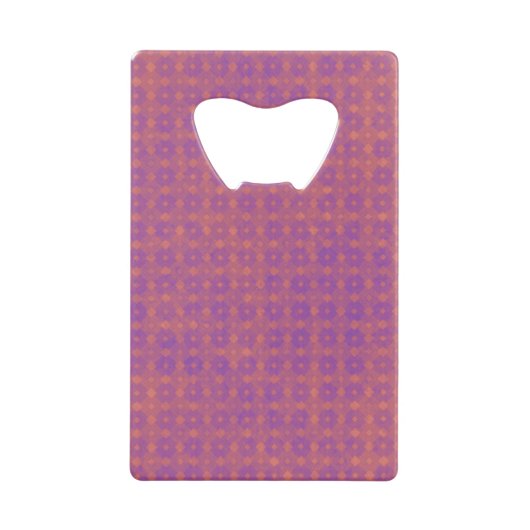 Deep Paars en Roze Diamonds Patroon Creditkaart Flessenopener (Voorkant)