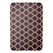 Deep Paars en Tan Moroccan Quatrefoil Pattern Badmat (Voorkant Verticaal)