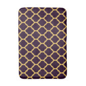 Deep Paars en Tan Moroccan Quatrefoil Pattern Badmat (Voorkant Verticaal)
