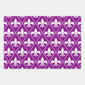 Deep Paars Fleur de Lis Inpakpapier Vel (Voorkant 3)