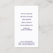 Deep Paars Gold Celestial Moon Psychic Healer Contactkaartje (Achterkant)