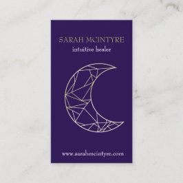 Deep Paars Gold Celestial Moon Psychic Healer Contactkaartje