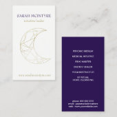 Deep Paars Gold Celestial Moon Psychic Healer Contactkaartje (Voorkant / Achterkant)