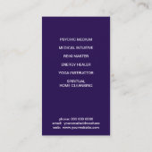 Deep Paars Gold Celestial Moon Psychic Healer Contactkaartje (Achterkant)