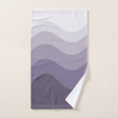 Deep Paars Grey Wavey Stripe Modern Bad Handdoek (Handdoek)