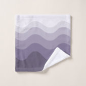 Deep Paars Grey Wavey Stripe Modern Bad Handdoek (Wasdoekje)