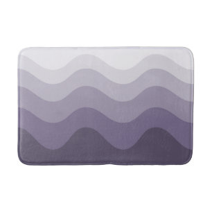 Deep Paars Grey Wavey Stripe Modern Bath Mat
