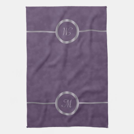 Deep Paars Lavender Monogram Theedoek (Verticaal)