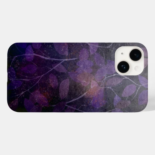 Deep Paars Leaf Abstract Case-Mate iPhone Case (Achterkant (horizontaal))