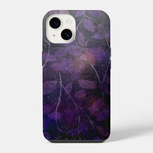 Deep Paars Leaf Abstract iPhone Hoesje (Achterkant)
