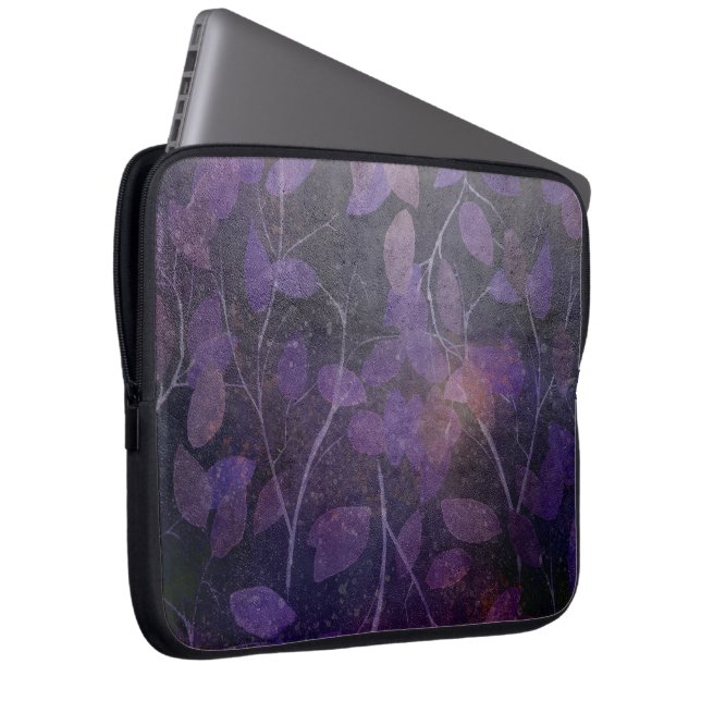 Deep Paars Leaf Abstract Laptop Sleeve (Voorkant Rechts)