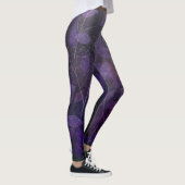 Deep Paars Leaf Abstract Leggings (Rechts)