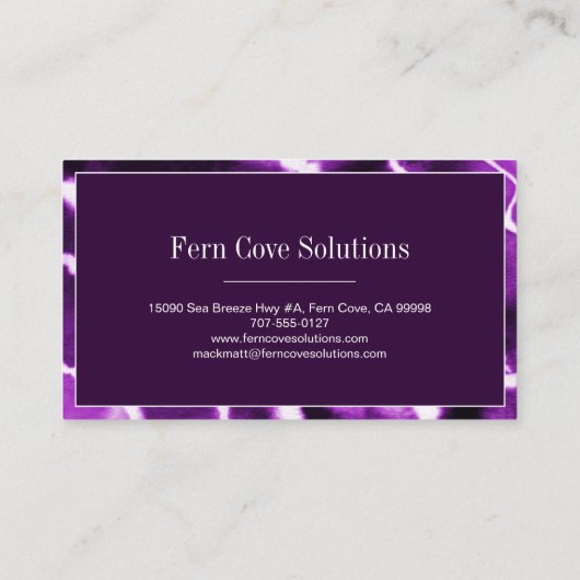 Deep Paars marble Agate Professional Monogram Visitekaartje (Achterkant)