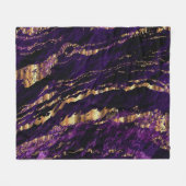 Deep Paars Marble Design Fleece Deken (Voorkant (Horizontaal))