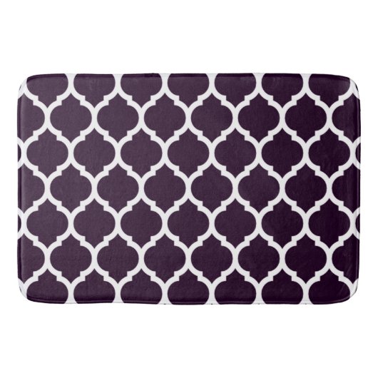 Deep Paars Moroccan Quatrefoil Pattern Badmat (Voorkant)