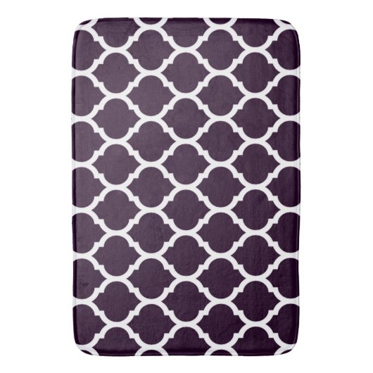 Deep Paars Moroccan Quatrefoil Pattern Badmat (Voorkant Verticaal)