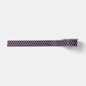 Deep Paars Moroccan Quatrefoil Pattern Satijnen Lint (Voorkant)