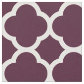 Deep Paars Moroccan rooster Quatrefoil Pattern Stof (Close Up)