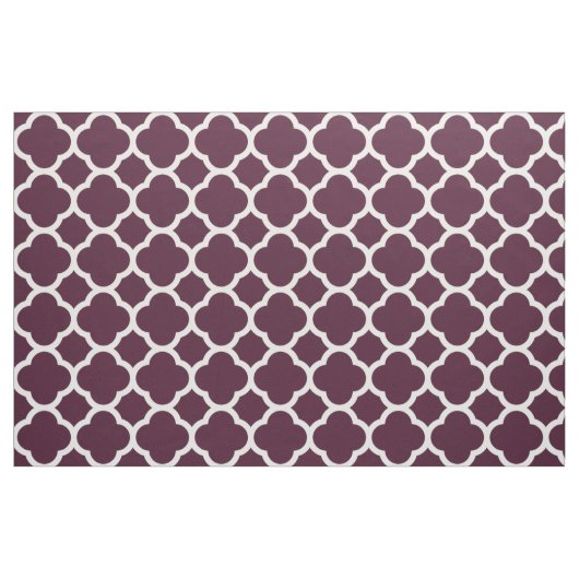 Deep Paars Moroccan rooster Quatrefoil Pattern Stof (Fat Quarter)