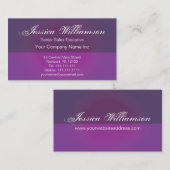 Deep Paars Plum Glow Elegant Script Visitekaartje (Voorkant / Achterkant)