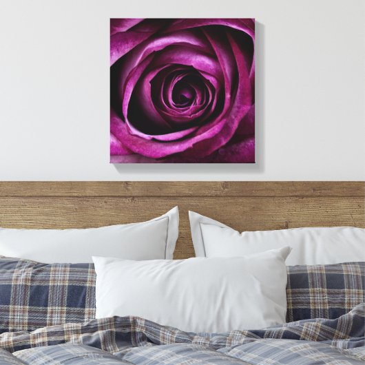 Deep Paars Roos Canvas Afdruk (Insitu (Slaapkamer))