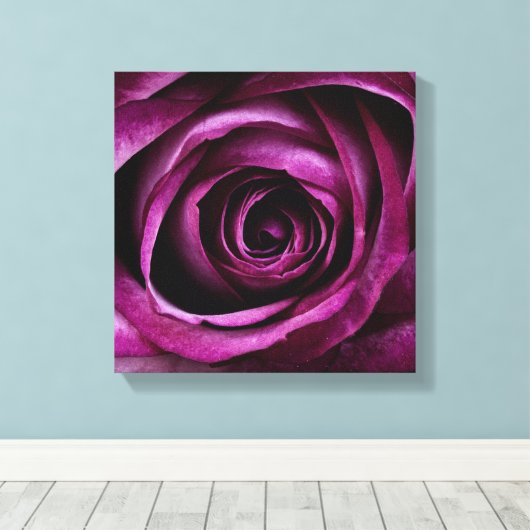 Deep Paars Roos Canvas Afdruk (Insitu (Houten vloer))