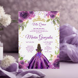 Deep Paars Roos Charra Mis Quince Kaart<br><div class="desc">Deep Paars Roos Charra Mis Quince Invitation Mis Quince Anos,  15e verjaardag</div>