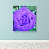 Deep Paars Roos Wrapped Canvas Afdruk (Insitu (Houten vloer))