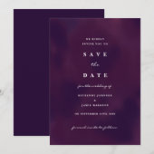 Deep Paars sparen de Uitnodiging van de Datum (Voorkant / Achterkant)