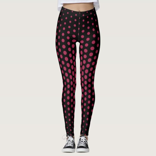 Deep Paars Techno Dot Patroon Leggings (Voorkant)