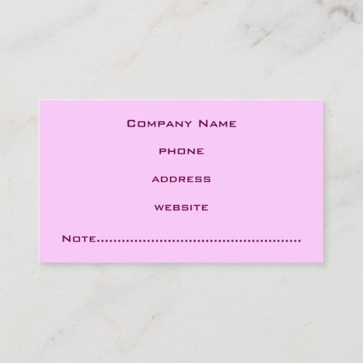 Deep Paars Visitekaartje (Achterkant)