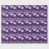 Deep Paars Voetbal Collage Cadeaupapier (Vlak)