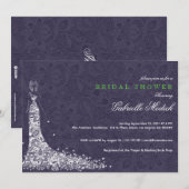 Deep Paars & White Weddenschap Dress &  kant Kaart (Voorkant / Achterkant)