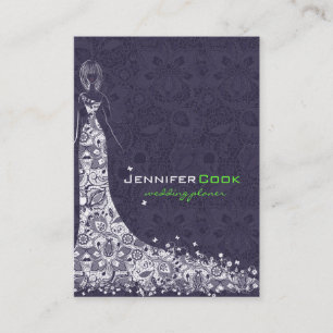 Deep Paars & White Weddenschap Dress &  kant Visitekaartje