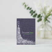 Deep Paars & White Weddenschap Dress &  kant Visitekaartje (Staand voorkant)