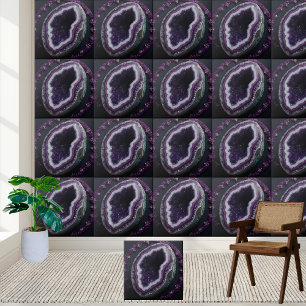 Deep Paarse Amethyst Geode Tegel Tegeltje