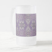 Deep Paarse Art Nouveau Deco Kaleidoscopische Frac Matglas Bierpul (Voorkant links)